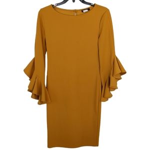 BLVD Burnt Yellow Midi Dress